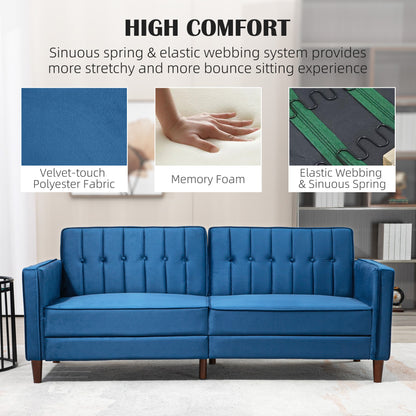Pariha Susa Velvet Blue 3 Seater Sofa Bed