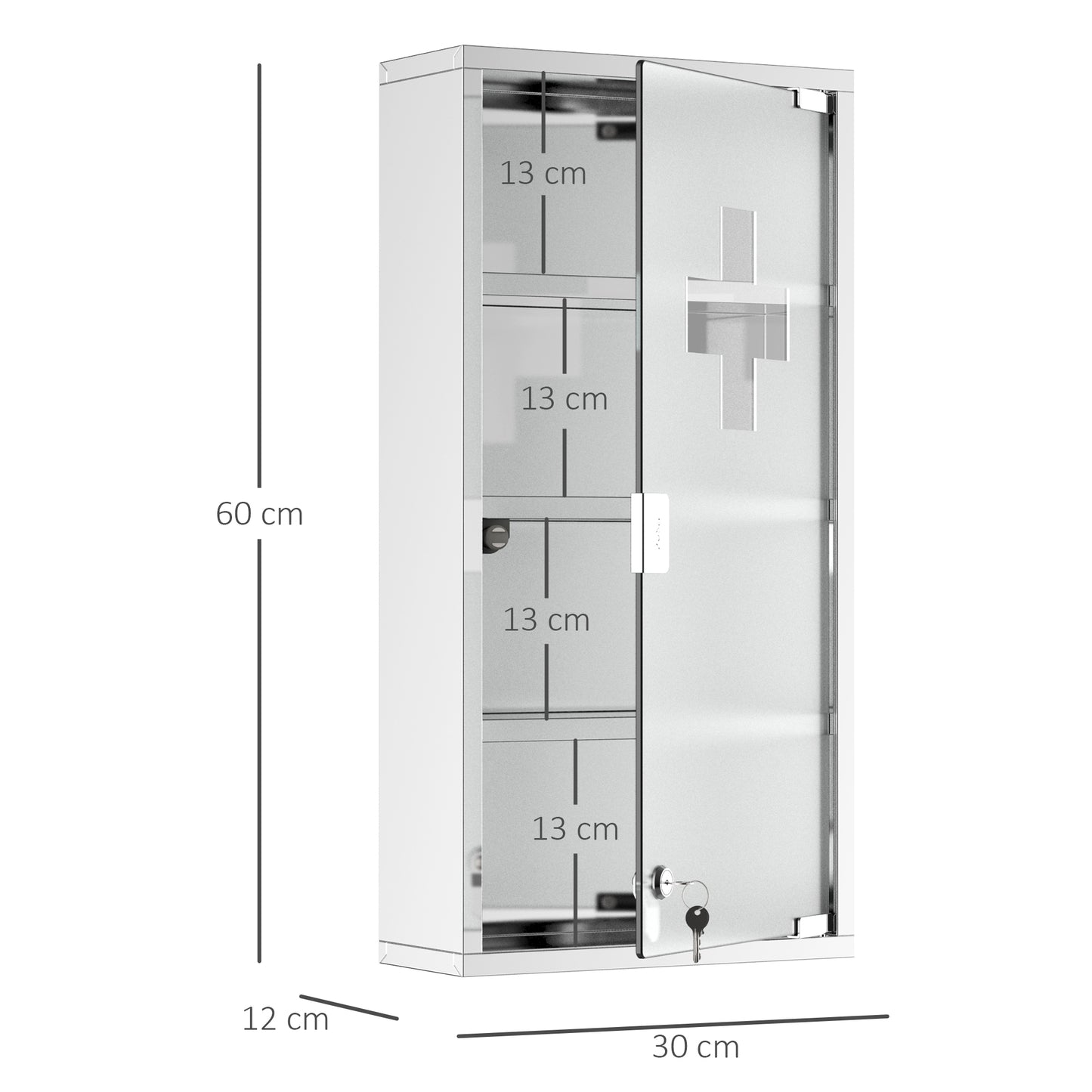 Ranico Hama Wall Mounted Stainless Steel Bathroom Medicine Cabinet With Glass Door And Shelves
