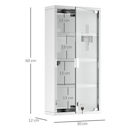 Ranico Hama Wall Mounted Stainless Steel Bathroom Medicine Cabinet With Glass Door And Shelves