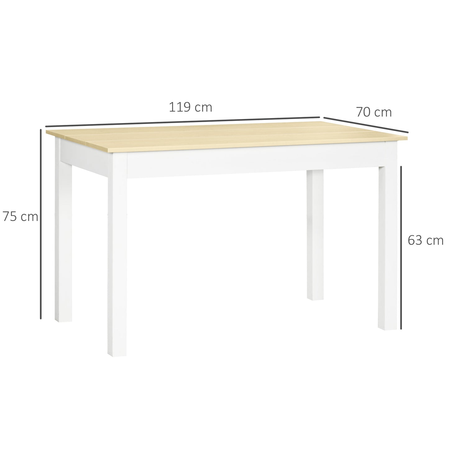 Rive Wooden Oak Dining Table Seating 4 To 6 With Thick Legs