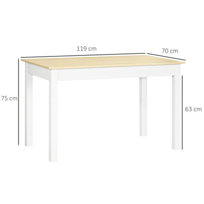 Rive Wooden Oak Dining Table Seating 4 To 6 With Thick Legs