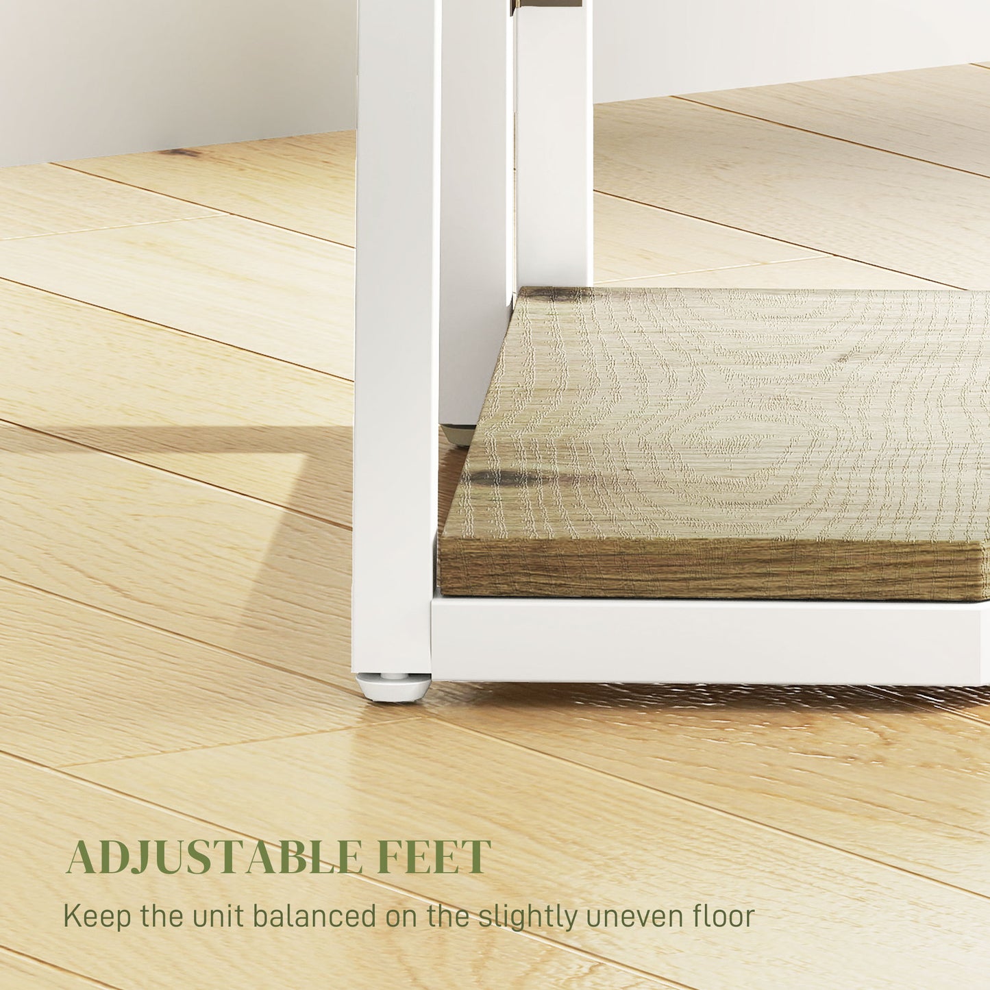 Hado Wood White And Wood Effect 5 Tier Corner Shelving Unit