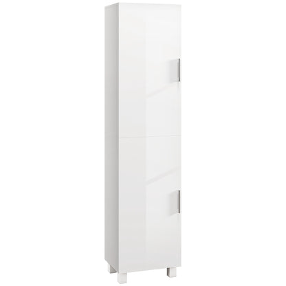 Valatti Freestanding Tall Bathroom Storage Cabinet With Adjustable Shelves And Double Doors