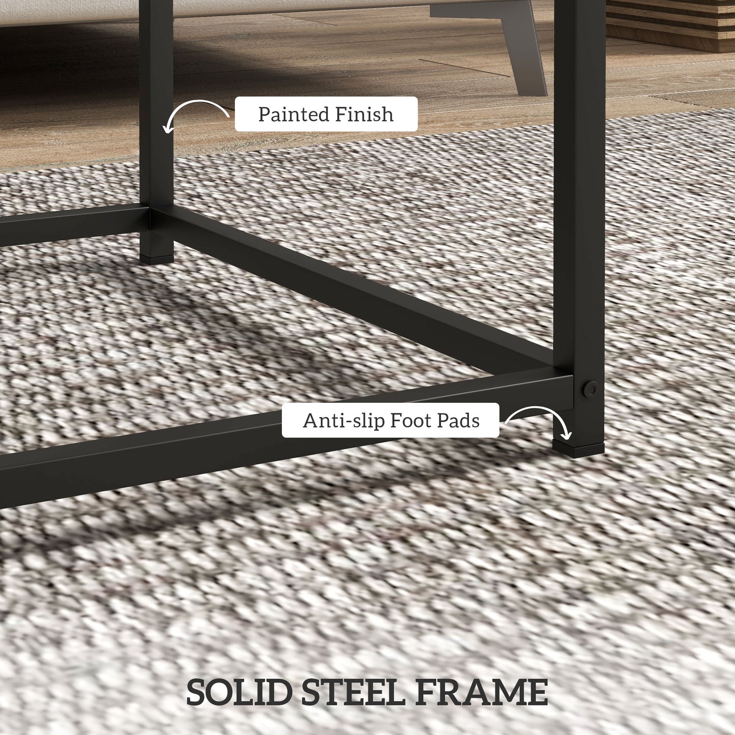 Vattesa Wooden Oak Finish Set Of 2 Nesting Coffee Tables