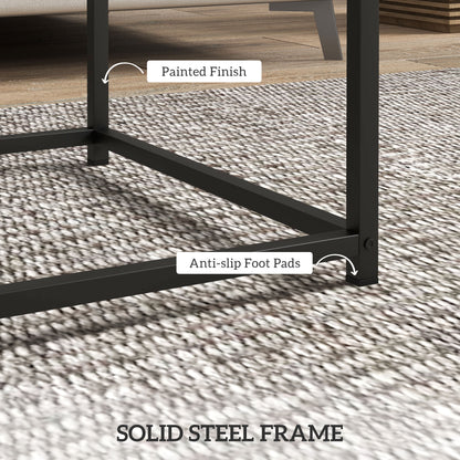 Vattesa Wooden Oak Finish Set Of 2 Nesting Coffee Tables