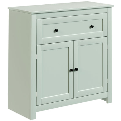 Luhaso Wooden Green Modern Sideboard With Drawers Adjustable Shelves And Double Doors