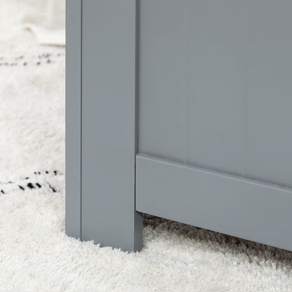 Vekasa Grey Toy and Blanket Storage Chest With Safety Hinged Lid