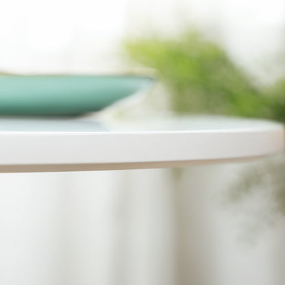 Dimi Metal White Minimal Round Dining Table For 2 70cm