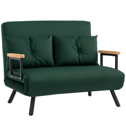 Dorama Riri Green 4 In One Convertible Double Sofa Bed With Cushions