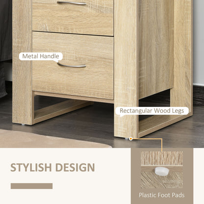 Colu Set of 2 Wooden Brown Bedside Tables With 2 Drawers