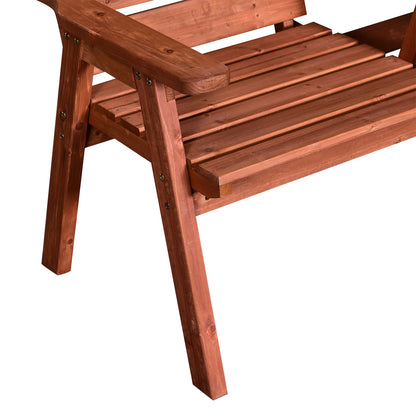 Marutta Fir Wood Natural Convertible Garden Bench Expanding From 2 To 3 Seats
