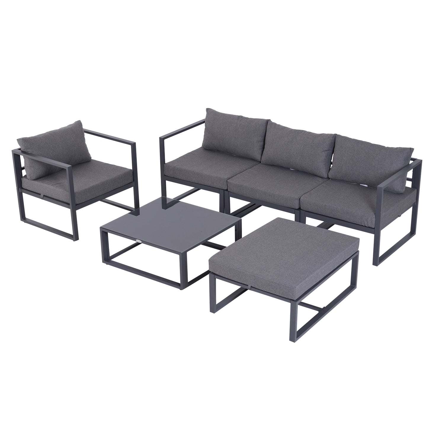 Nimavi 6 Seater Outdoor Sofa Set with Coffee Table Chair and Stool