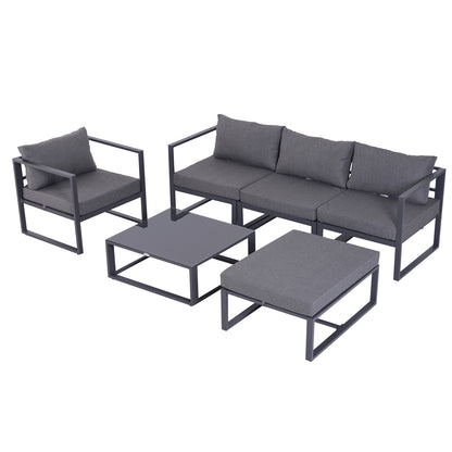 Nimavi 6 Seater Outdoor Sofa Set with Coffee Table Chair and Stool