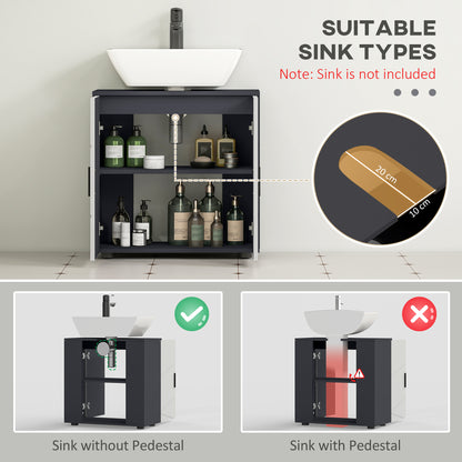 Vipa Luve Light Grey Under Sink Vanity Cabinet With Double Doors Adjustable Shelving And U Cut Out