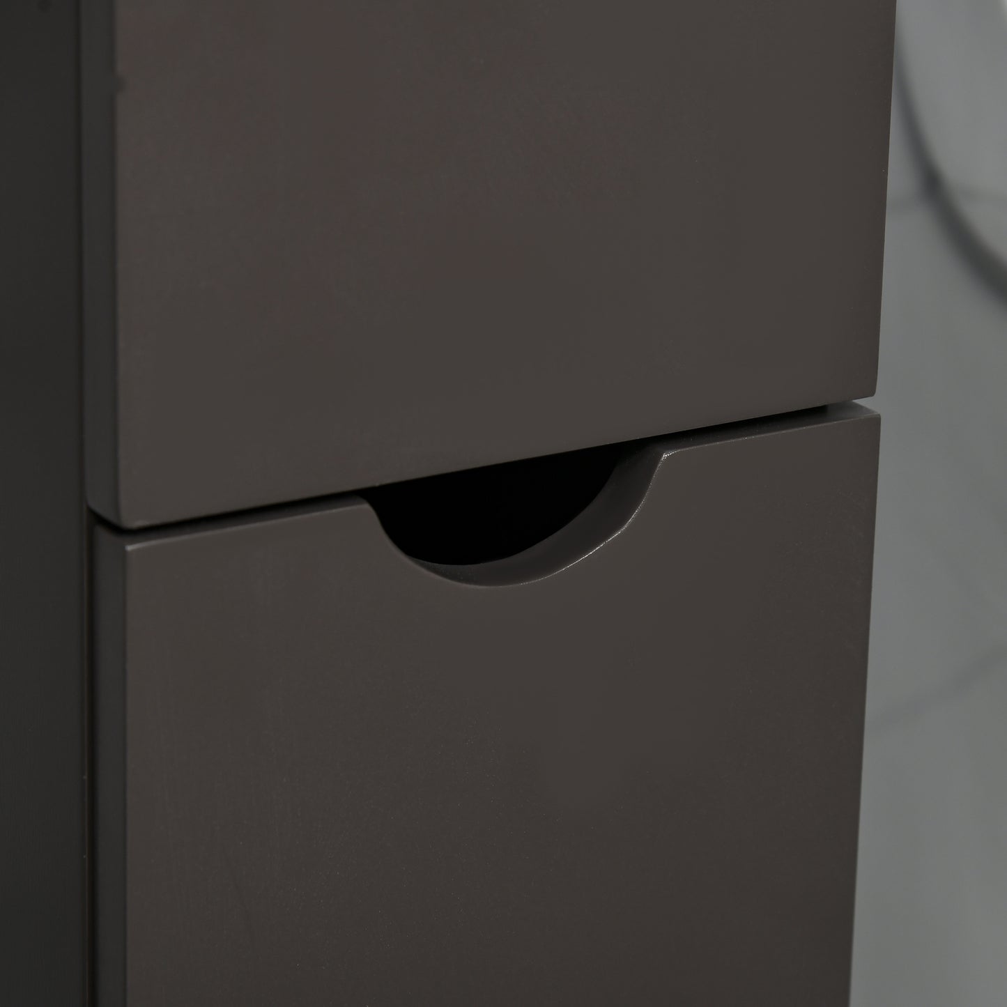 Dolo Suma Slim Freestanding Bathroom Storage Cabinet With Shelves And Drawers In Brown