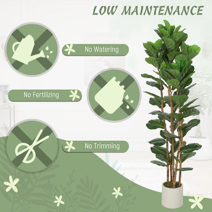 Racori Artificial Fiddle Leaf Fig Style Tree With Full Canopy 180cm Green