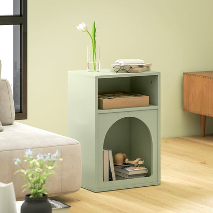 Nimayo Light Green Bedside Table With 2 Open Storage