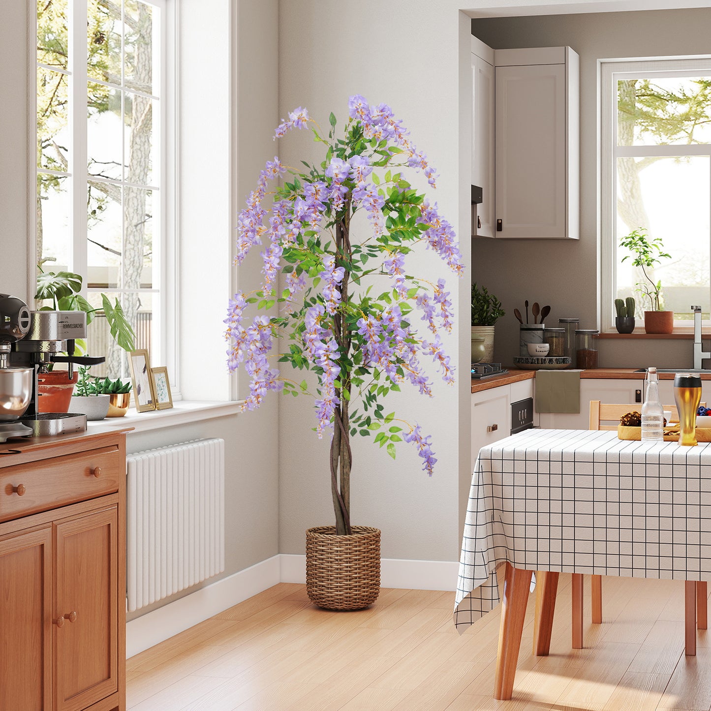 Ratona Tall Artificial Ficus And Wisteria Style Tree In Pot H8 180cm