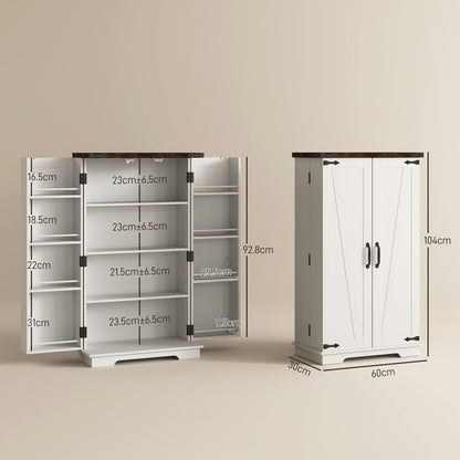 Roka Wooden White Farmhouse Style Multi Storage Cabinet