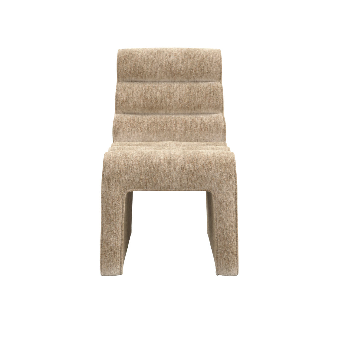 Midleton Retro Upholstered Honey Chenille Ribbed Dining Chair