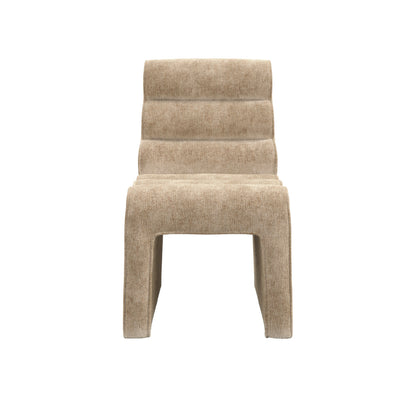 Midleton Retro Upholstered Honey Chenille Ribbed Dining Chair