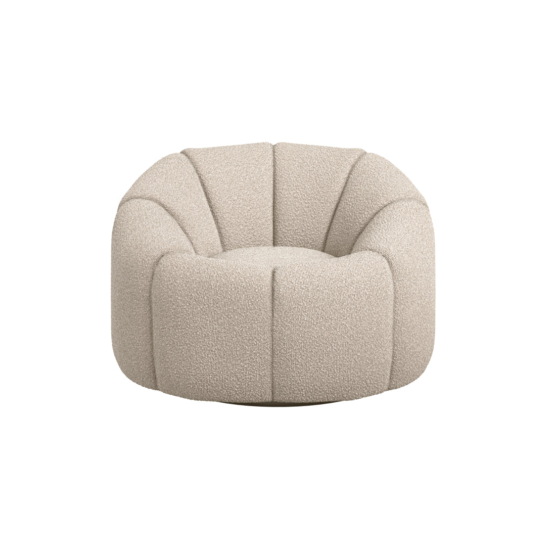 Juniper Retro Upholstered Cream Boucle Swivel Armchair