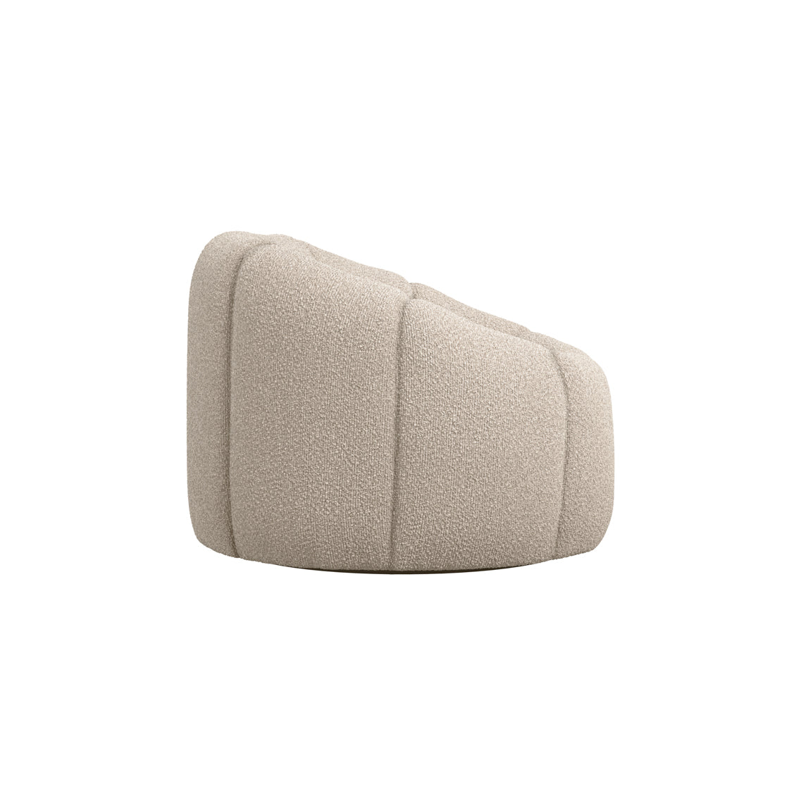 Juniper Retro Upholstered Cream Boucle Swivel Armchair