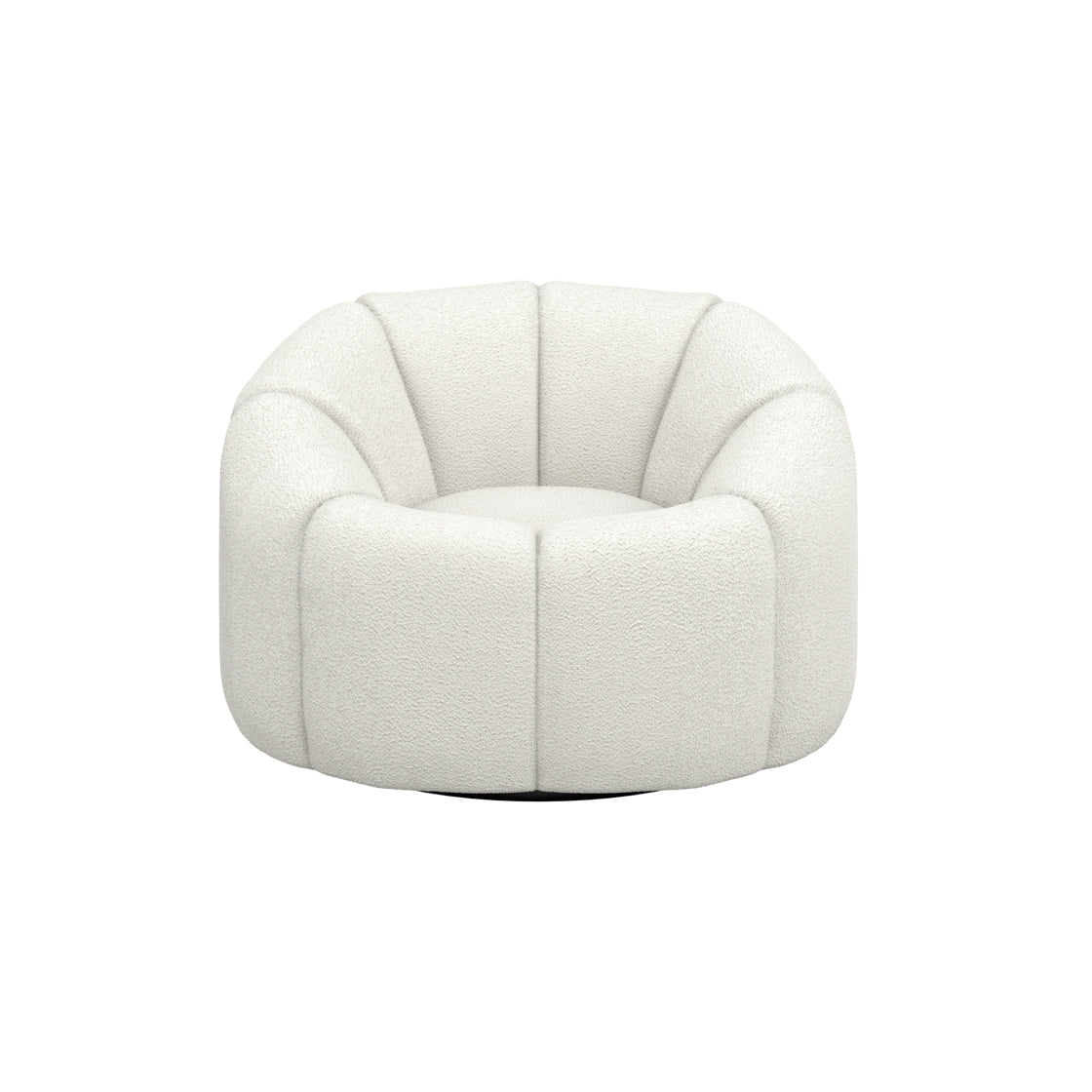 Juniper Retro Upholstered Ivory Boucle Swivel Armchair