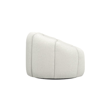 Juniper Retro Upholstered Ivory Boucle Swivel Armchair