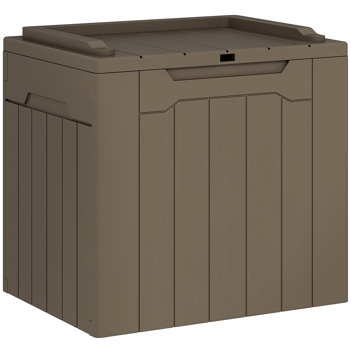Nalure Dark Brown Charcoal Grey Plastic Charcoal Grey Outdoor Storage Chest Lid 107 Litre
