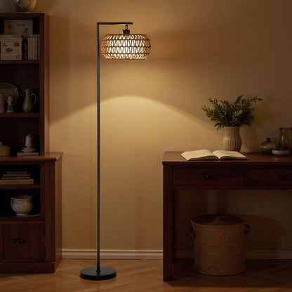 Modi Metal Black Boho Style Dimmable Floor Lamp