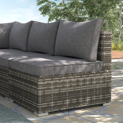 Riva Rattan Deep Grey Armless Outdoor Armchair With Cushions