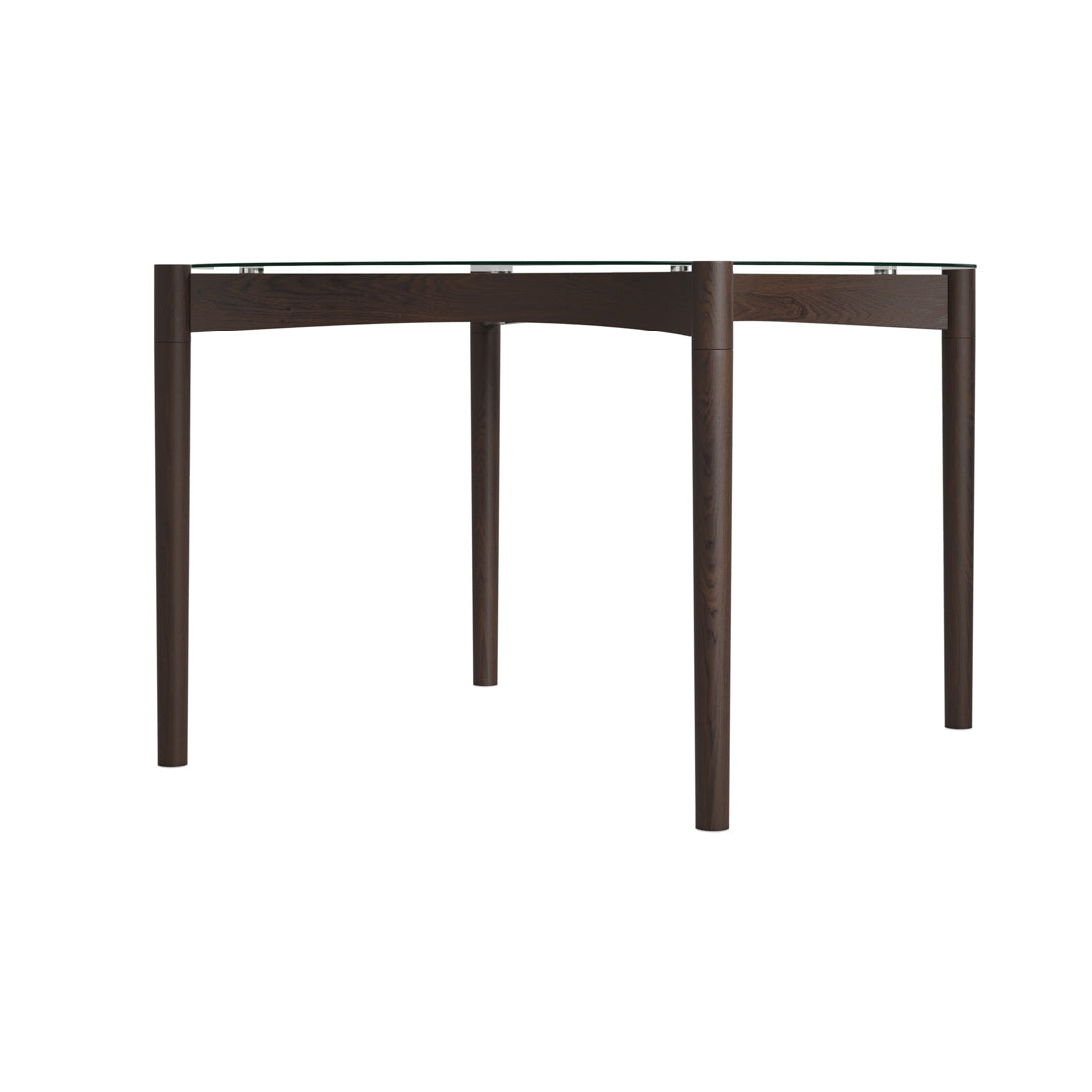 Edenderry Clear Glass and Chocolate Wooden Dining Table 4 Seater