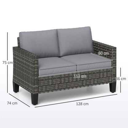 Nolo Dark Grey 2 Seater Outdoor Sofa With Cushions