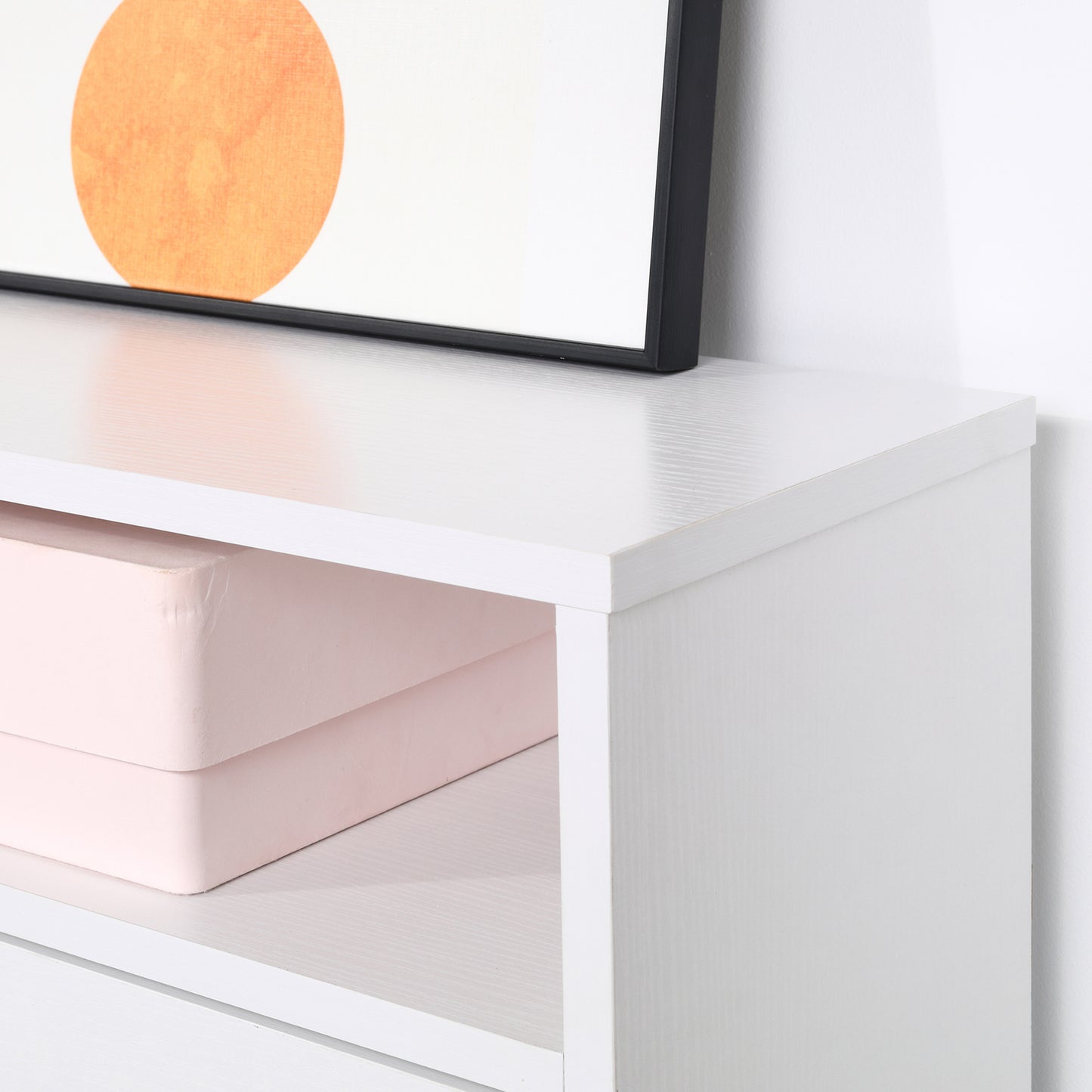 Kero Vemo Wooden White Slim Shoe Cabinet With 3 Flip Doors And Shelf