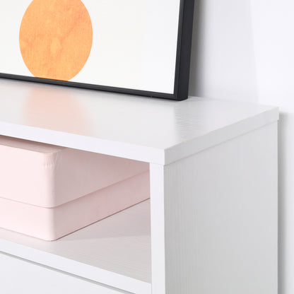 Kero Vemo Wooden White Slim Shoe Cabinet With 3 Flip Doors And Shelf