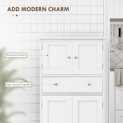 Elne Vael Wooden White Freestanding Multi Storage Kitchen Cabinet