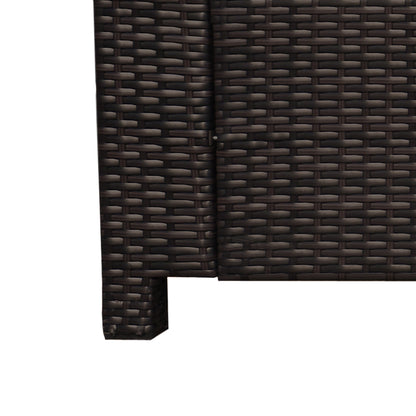 Sediri Brown Rattan 3 Seater Garden Outdoor Sofa With White Cushions