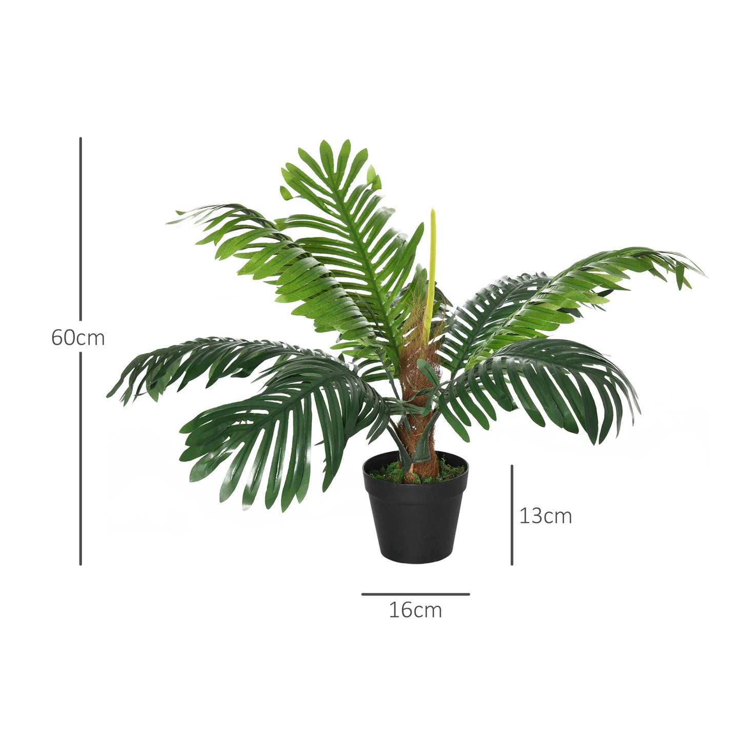Keli Pair Of Artificial Palm Style Decorative Trees In Nursery Pots H8 60cm