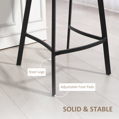 Panato Set Of 2 Light Brown Faux Leather Dining Bar Stools