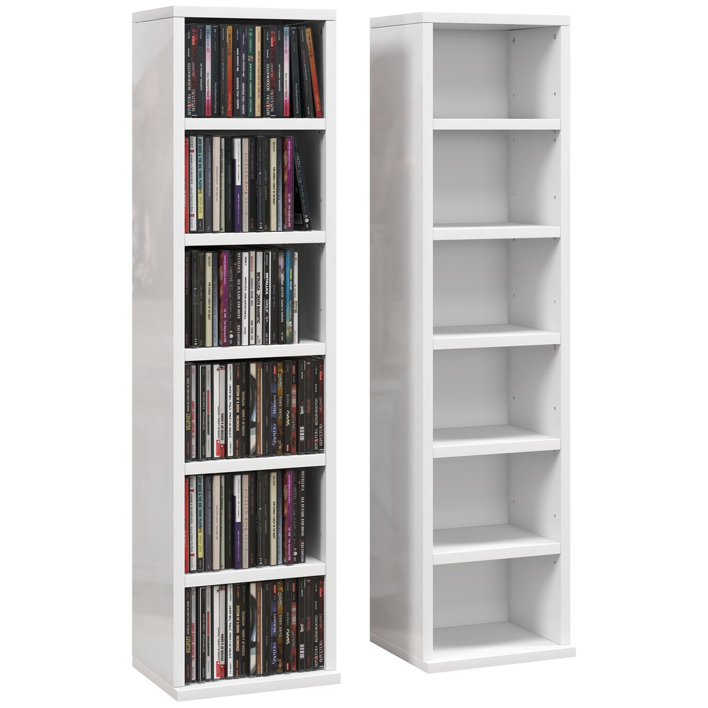 Lora Fana High Gloss White Set Of 2 CD Storage Units With 102 Disc Capacity