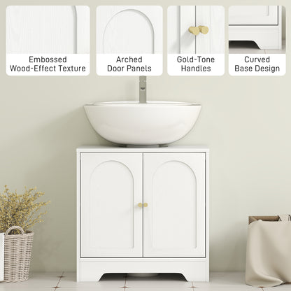 Mapa Under Sink Bathroom Storage Cabinet With Double Arched Doors White