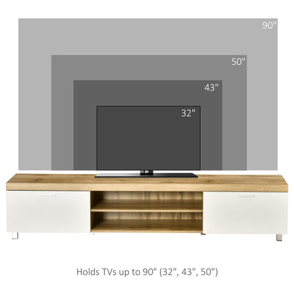 Kepaso Lima Wooden Modern Entertainment Unit With Storage Shelving For TVs Up To 90 Inches