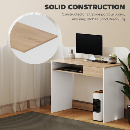 Nosadi 100cm Oak Finish Compact Desk With Keyboard Tray And Drawer Storage