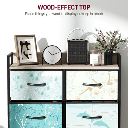 Sambo Wooden Blue 6 Drawer Storage Chest