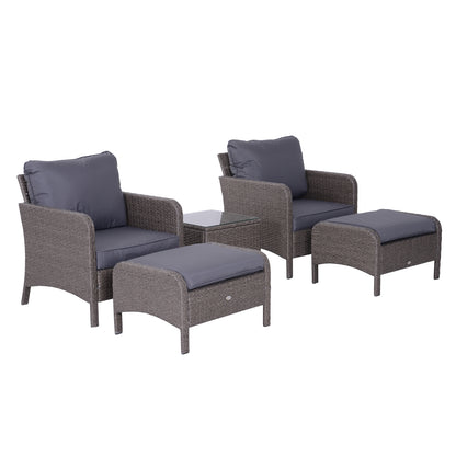 Vivimavi Rattan Grey 2 Seater Outdoor Bistro Set