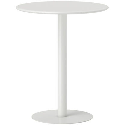 Susuyo Metal And Wood White Round Dining Table With Steel Base 60 x 60 cm