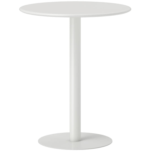 Susuyo Metal And Wood White Round Dining Table With Steel Base 60 x 60 cm