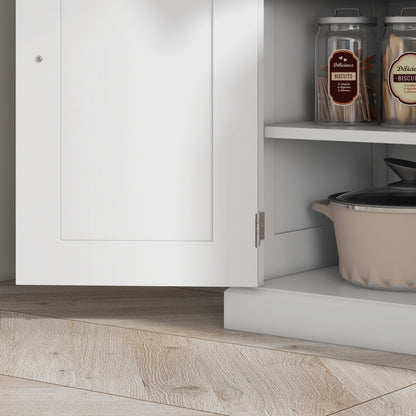 Nedi Valo Wooden White Freestanding Multi Storage Kitchen Cabinet