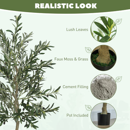 Rorile Artificial Olive Style Tree With Silk Leaf Finish